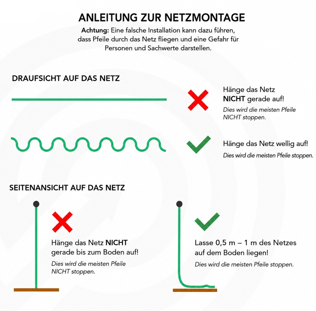 Pfeilfangnetz 8m Weiss